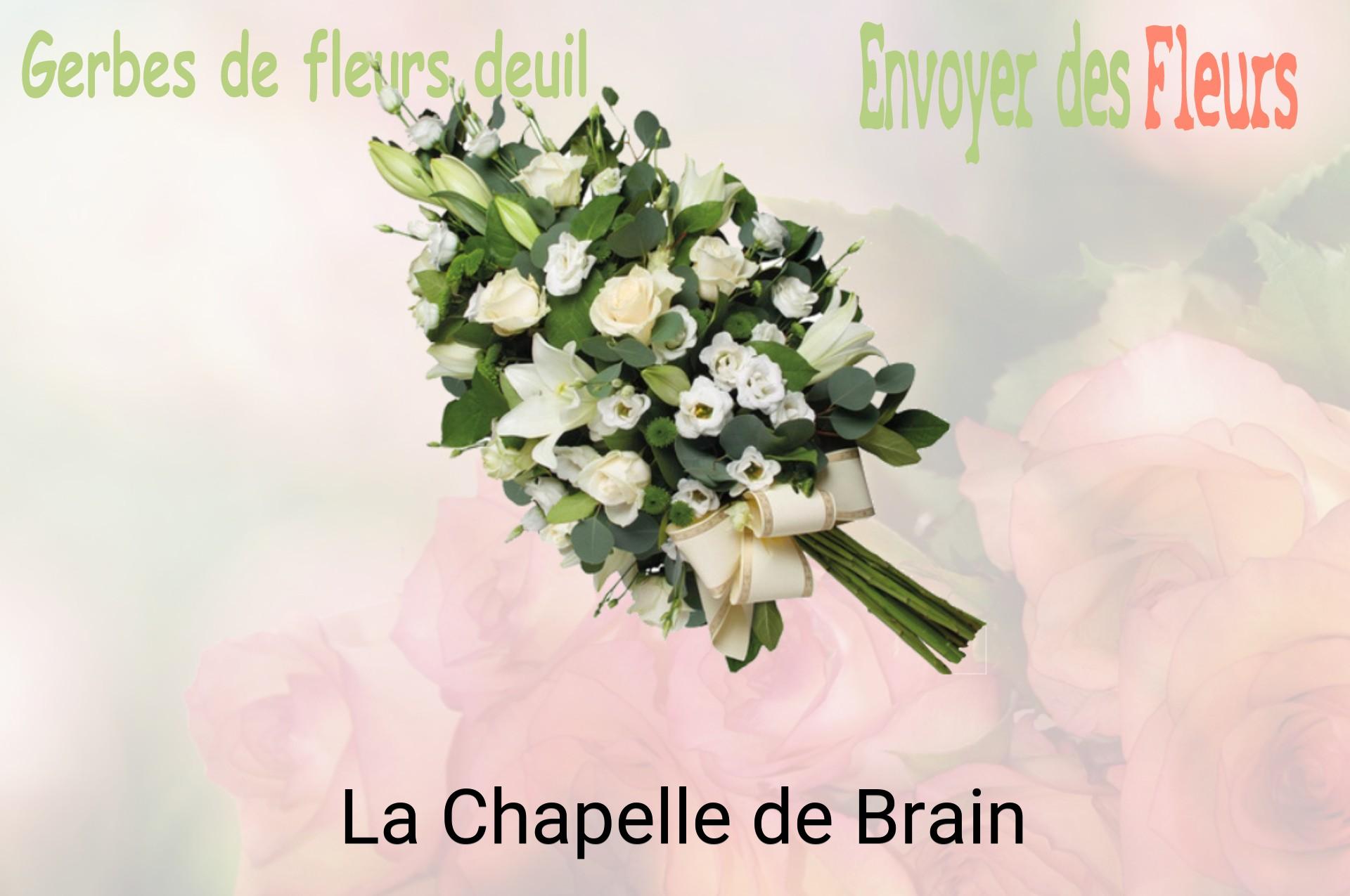 Gerbe de fleurs de deuil livrée à La Chapelle-de-Brain